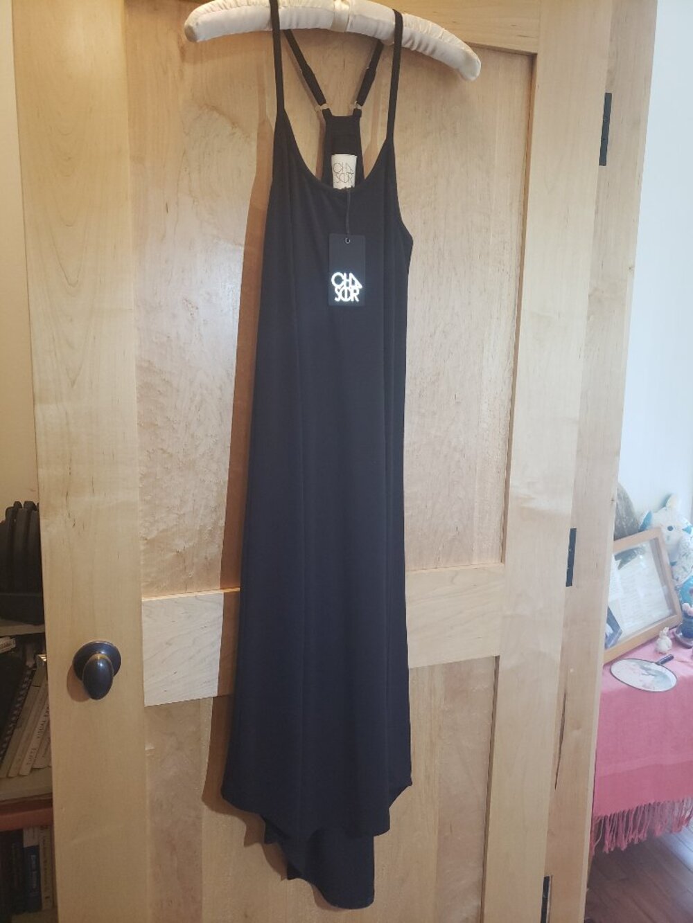 Chaser Black Long Tank Dress Size Small with Adjustable Straps